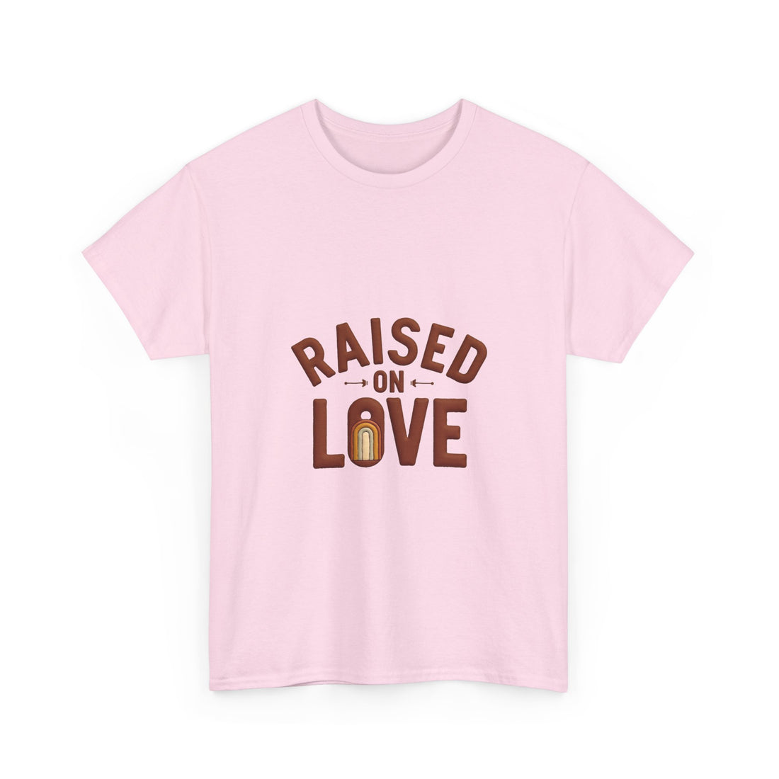 'Raised on Love' T-Shirt Vintage Heart Milk Bottle Graphic T-Shirt