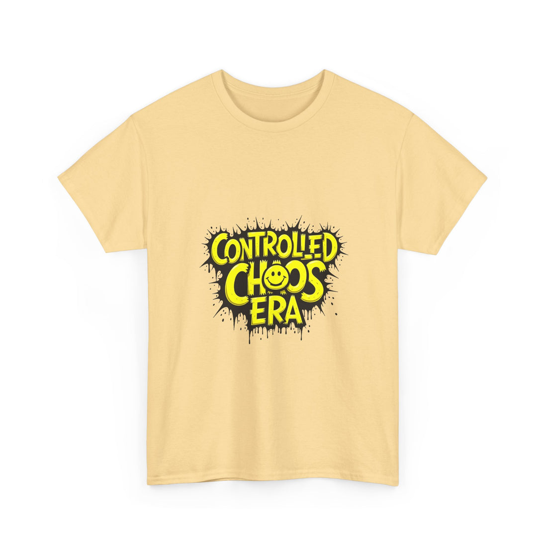 'Controlled Chaos Era'  Graphic Streetwear T-Shirt with Yellow Graffiti Logo
