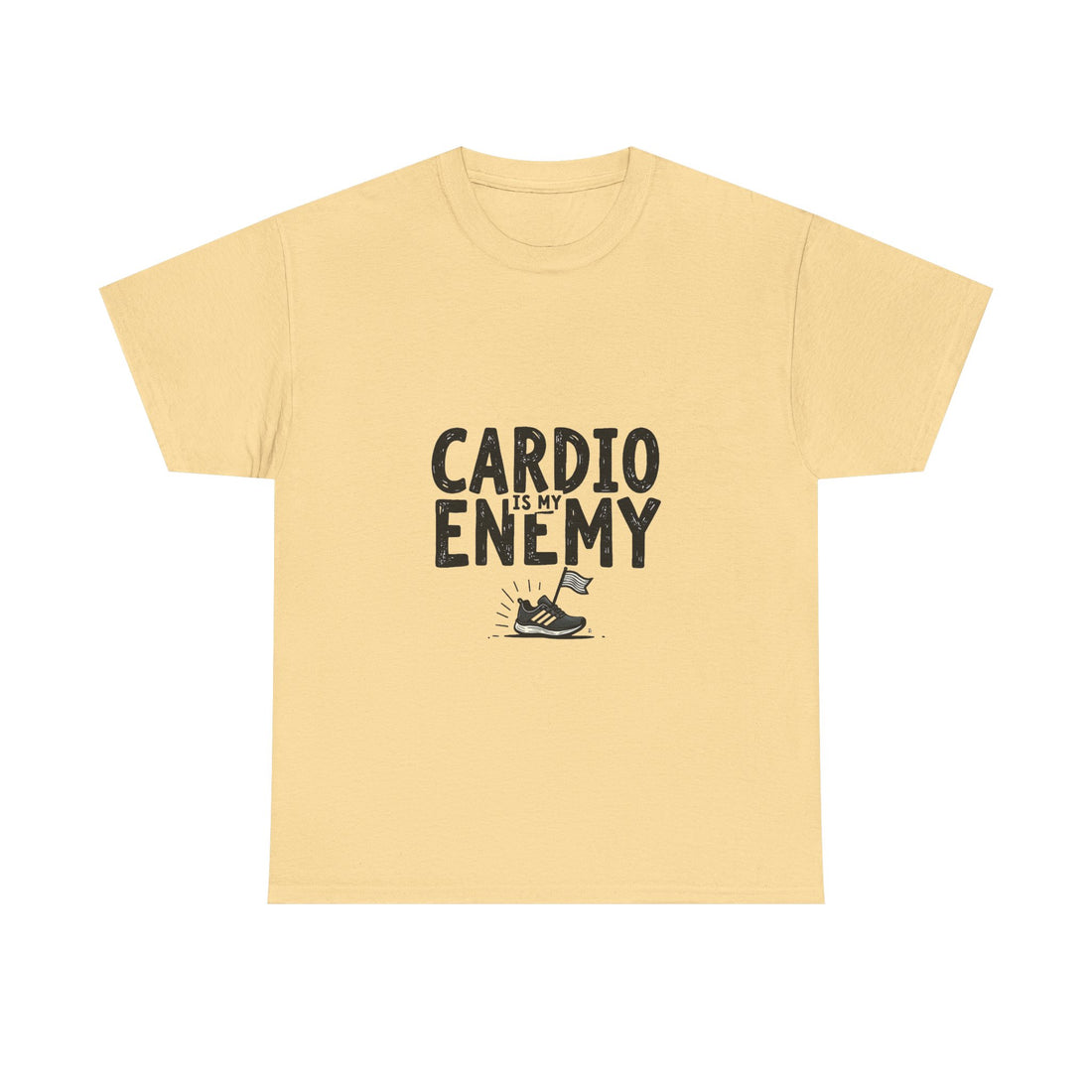 'Cardio Is My Enemy' Funny Fitness T-Shirt for Gym Lovers