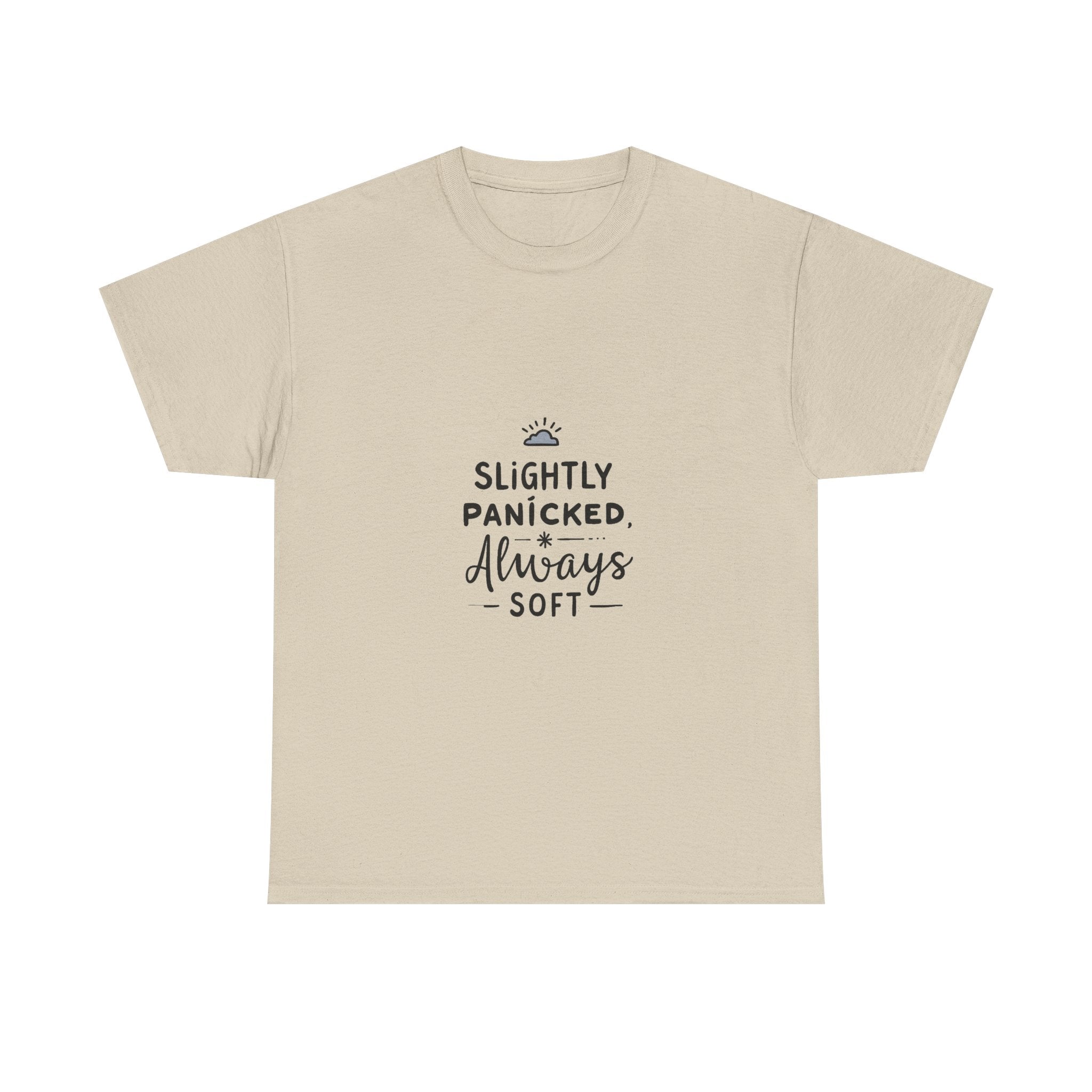 “Slightly Panicked, Always Soft” Minimalist Graphic T-Shirt