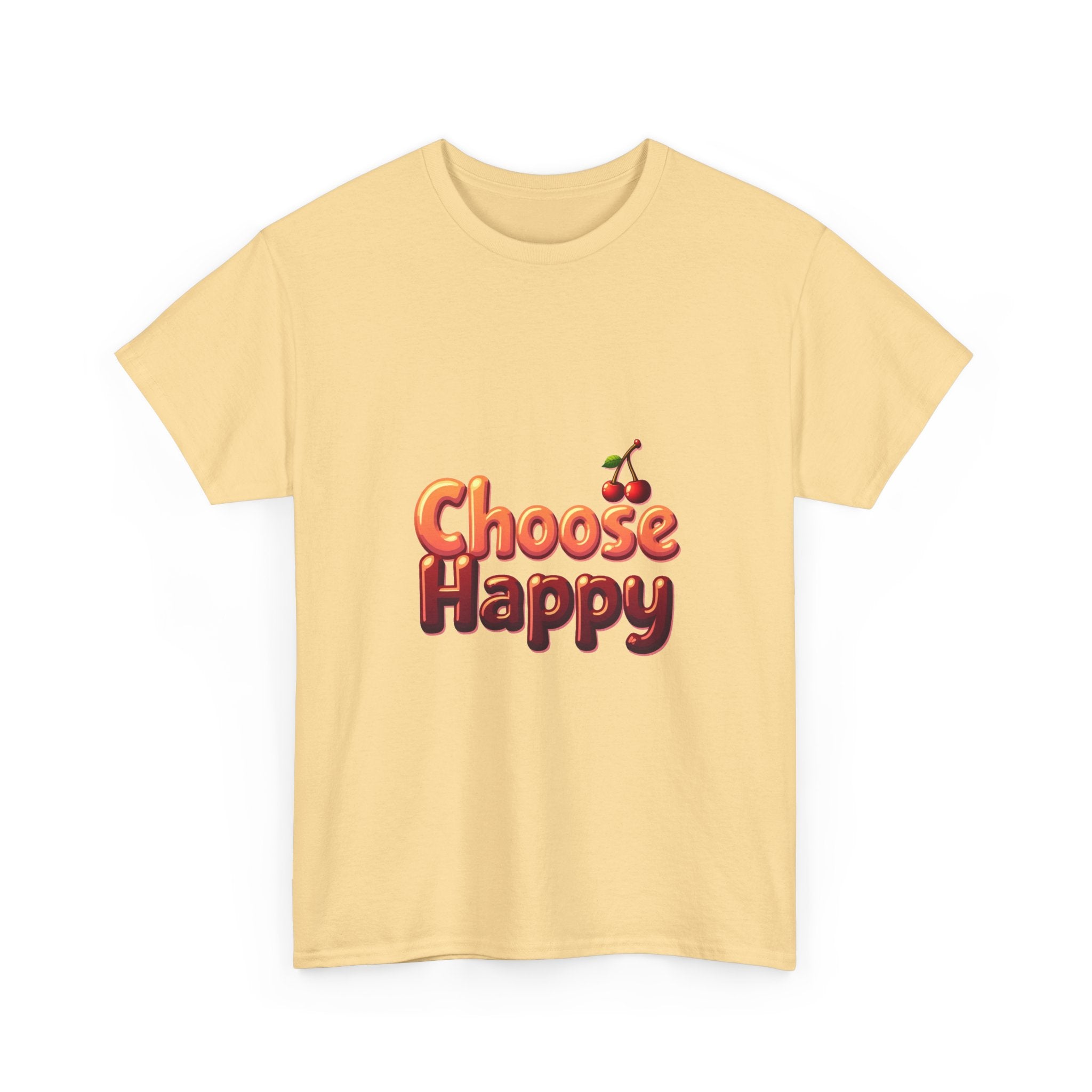 'Choose Happy' Retro Cherry Positive Vibe T-Shirt