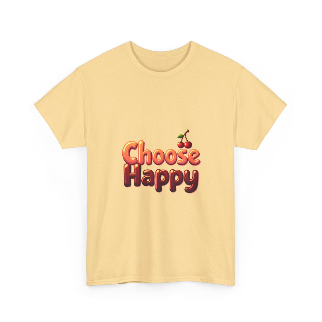'Choose Happy' Retro Cherry Positive Vibe T-Shirt