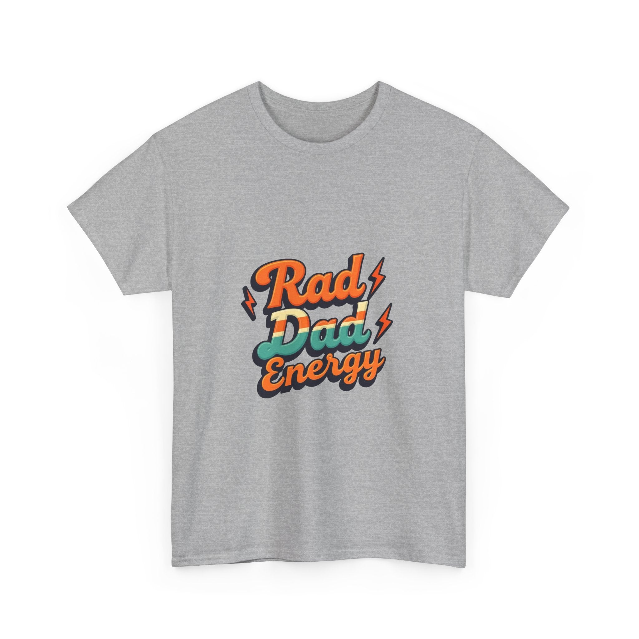 'Rad Dad Energy' Retro Lightning Fathers Day T-Shirt