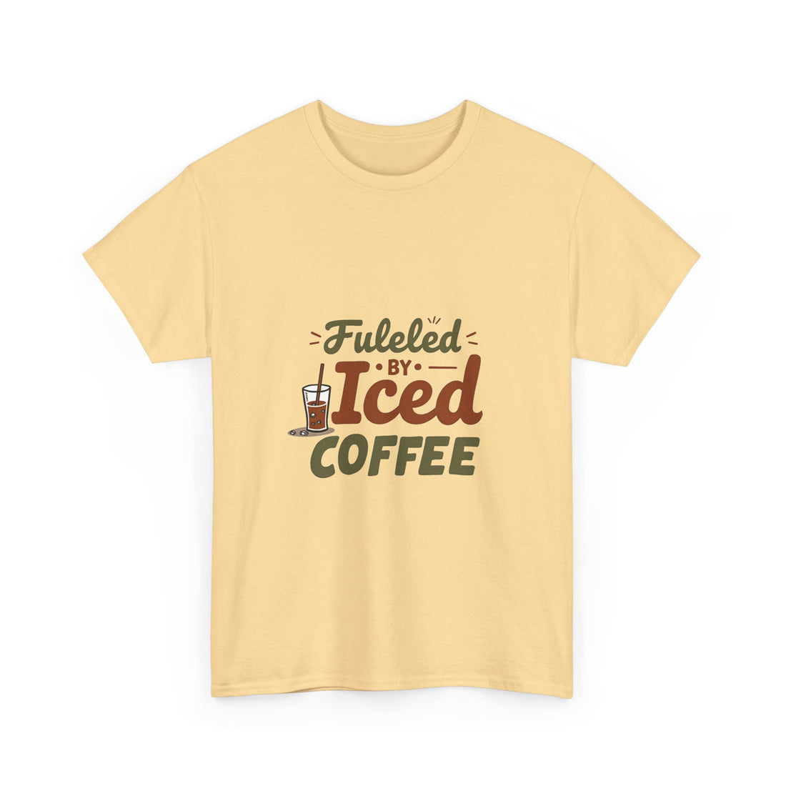 'Fueled by Iced Coffee' Retro Coffee Lover T-Shirt