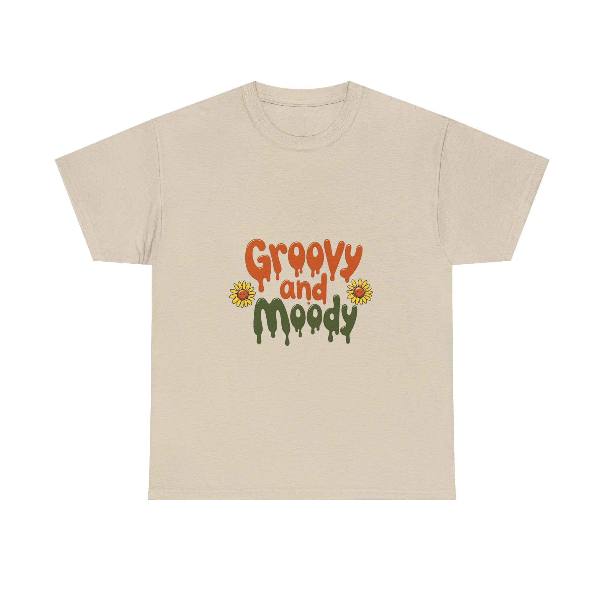 'Groovy and Moody' Retro Flower Graphic T‑Shirt