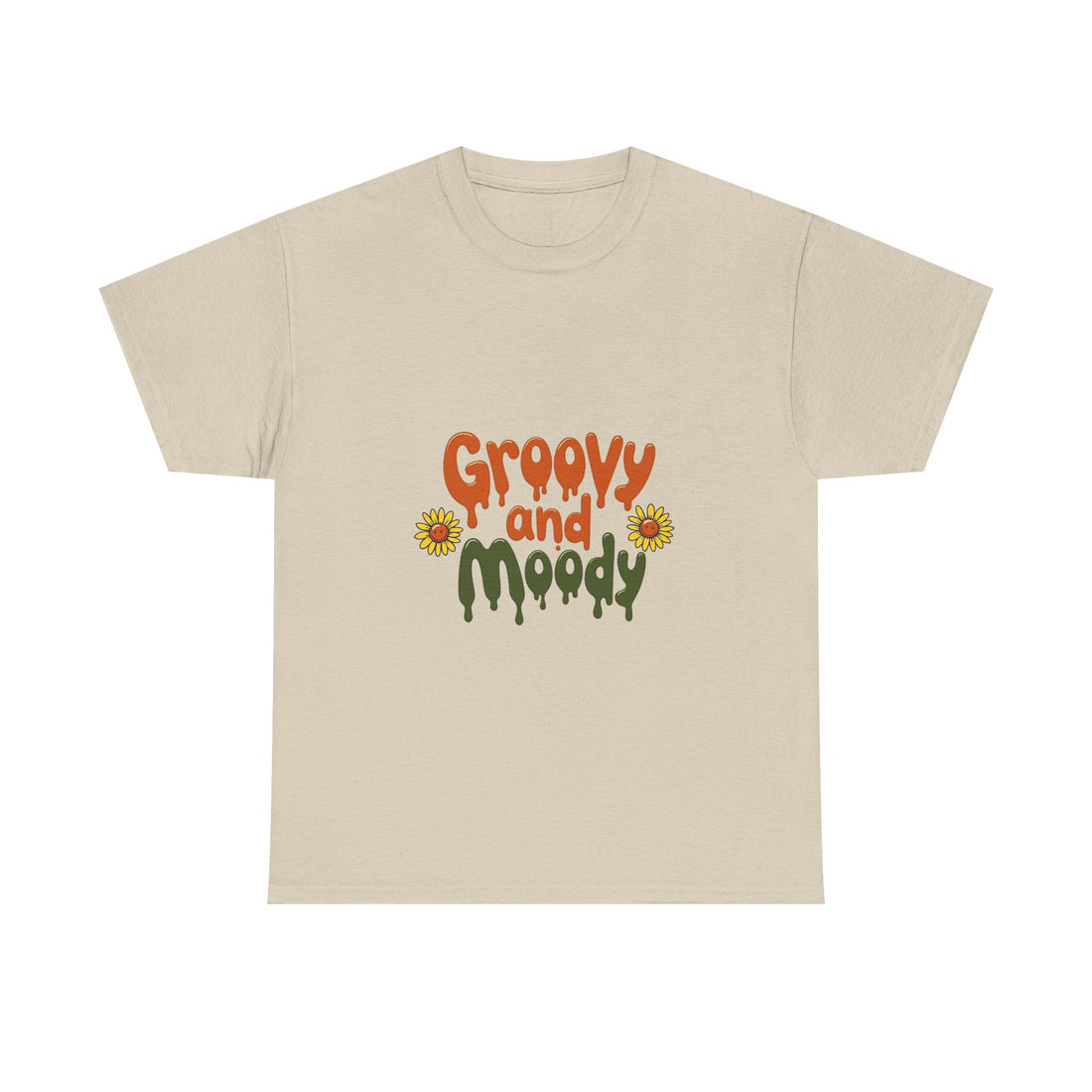 'Groovy and Moody' Retro Flower Graphic T‑Shirt
