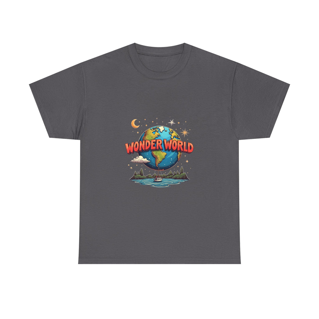Wonder World Retro Graphic Earth & Nature Adventure T-Shirt