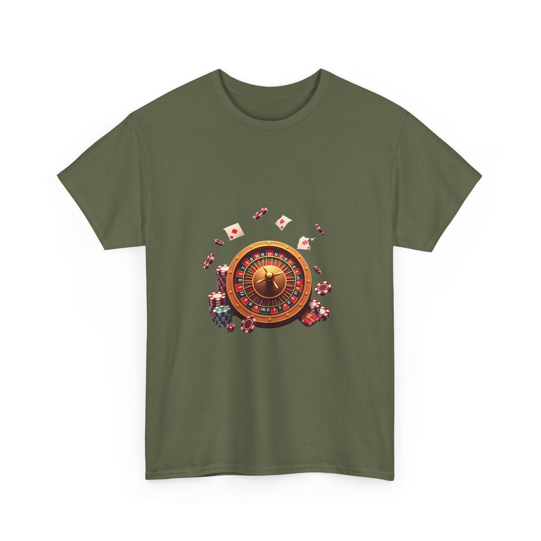 'Casino Roulette' Retro Vegas Gambling Design with Chips & Cards