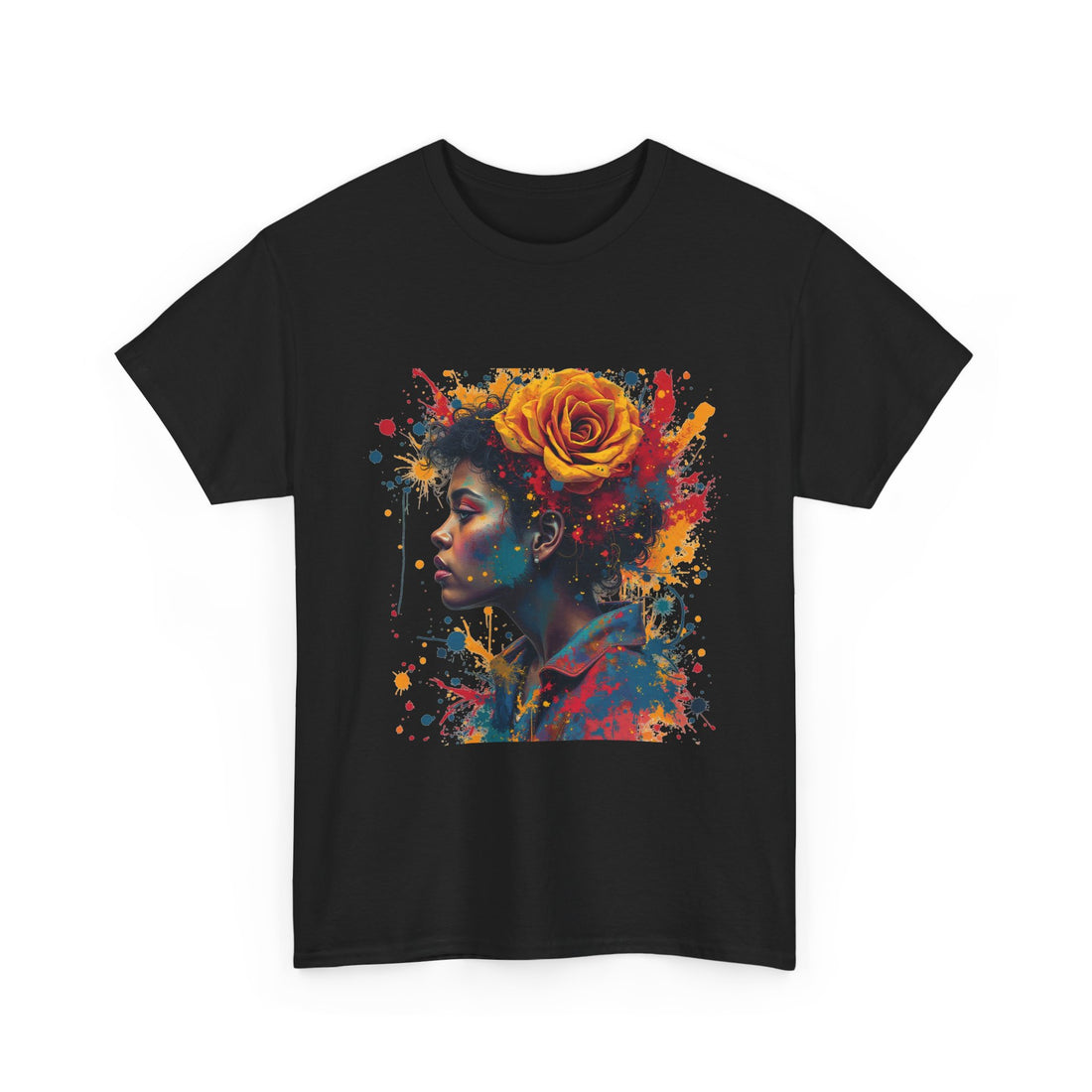 Artistic Floral Portrait T-Shirt