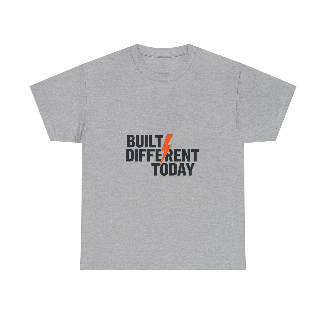 'Built Different Today' Motivational Graphic T‑Shirt with Lightning Bolt