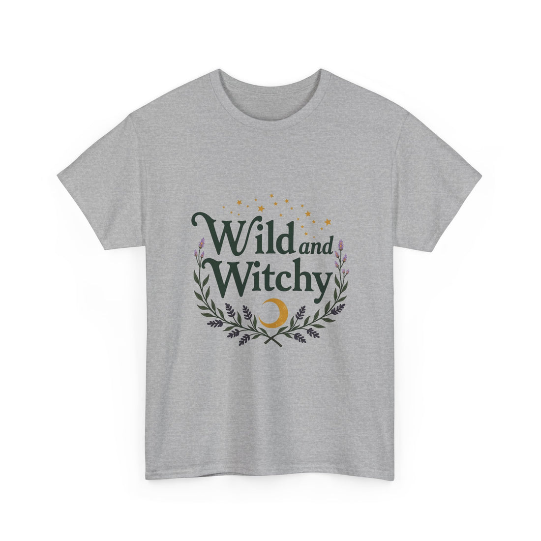 'Wild and Witchy' Moon & Laurel Witchcraft Graphic T‑Shirt