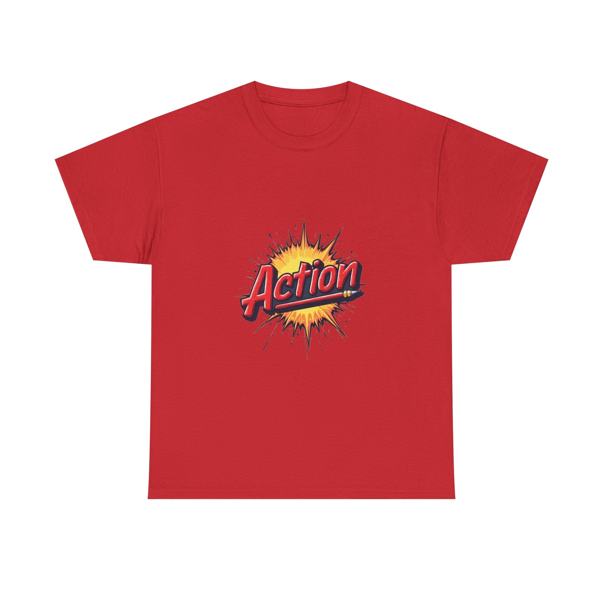 'Action' Graphic Retro Comic Burst T Shirt