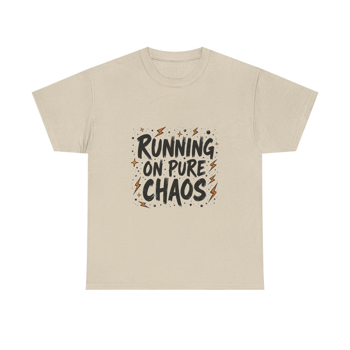 'Running On Pure Chaos' Funny Graphic T‑Shirt