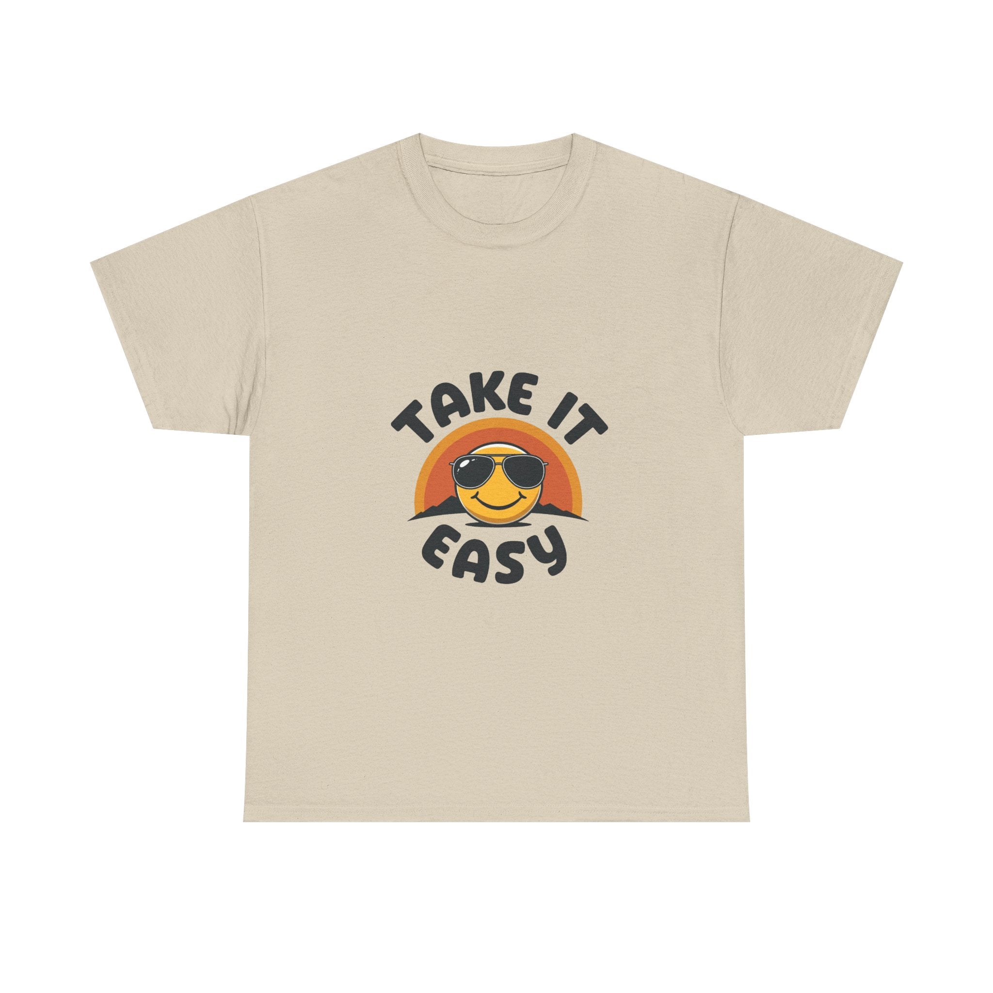 'Take It Easy'  Retro Smiley Sunglasses Graphic T-Shirt