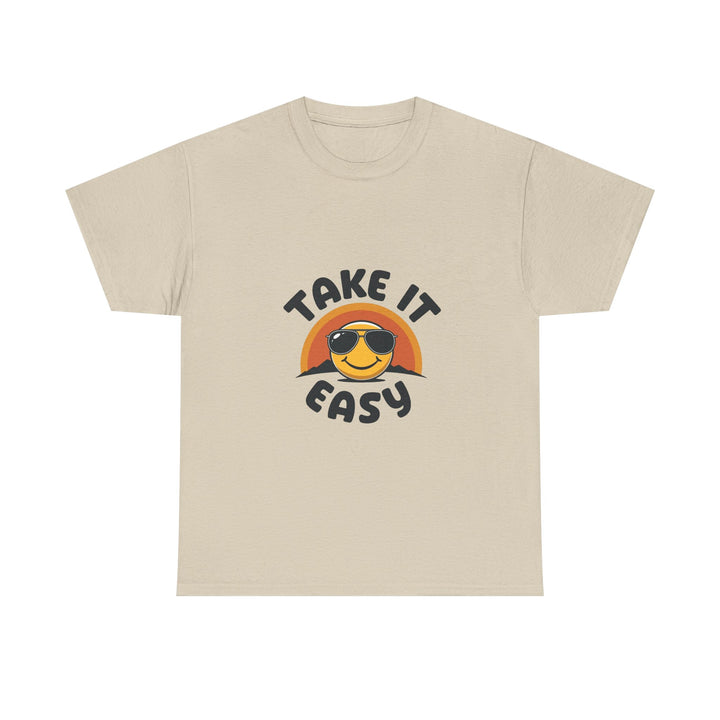 'Take It Easy'  Retro Smiley Sunglasses Graphic T-Shirt