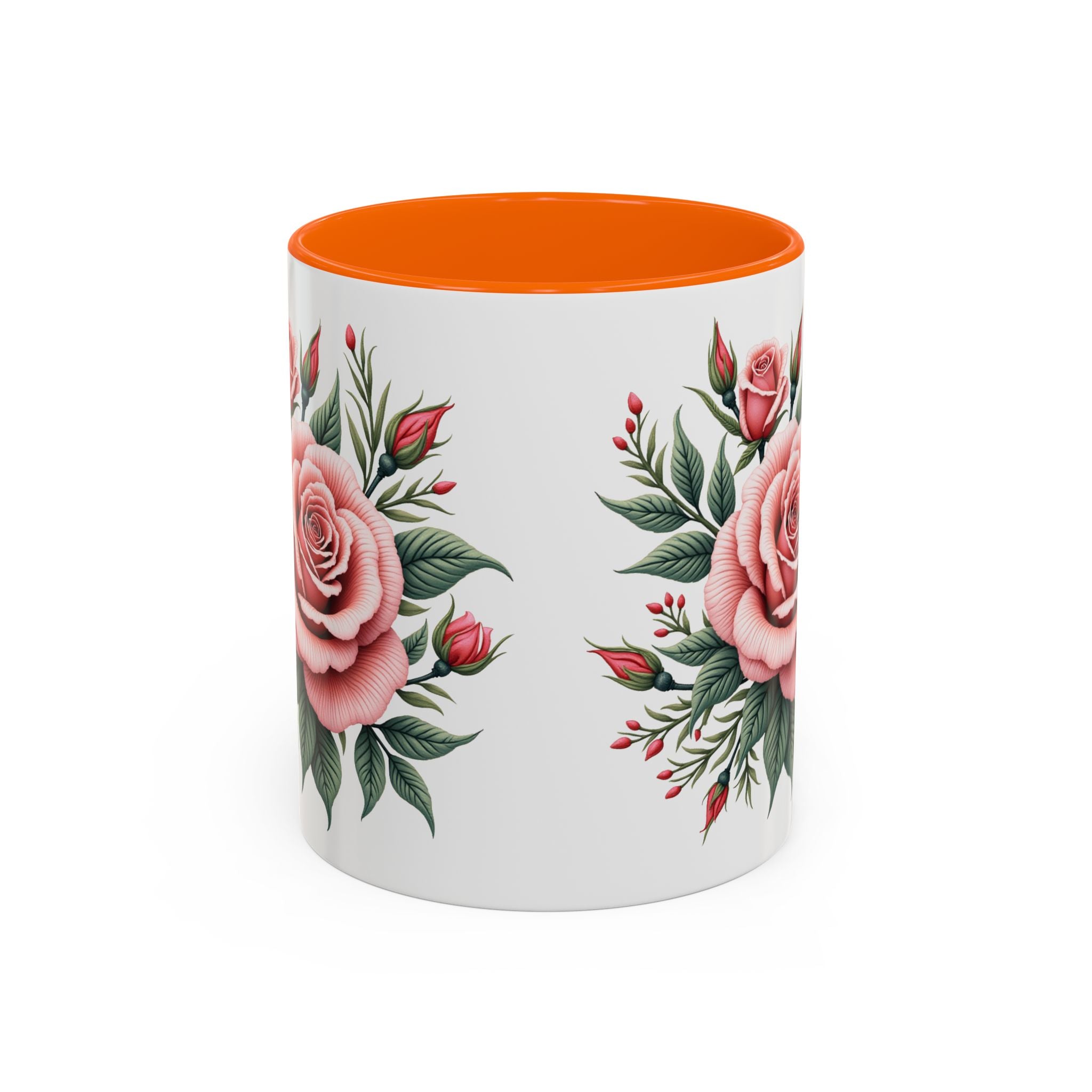 Pink Rose Accent Floral Ceramic Tea & Coffee Cup