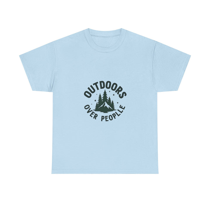 'Outdoors Over People' Nature Graphic T-Shirt