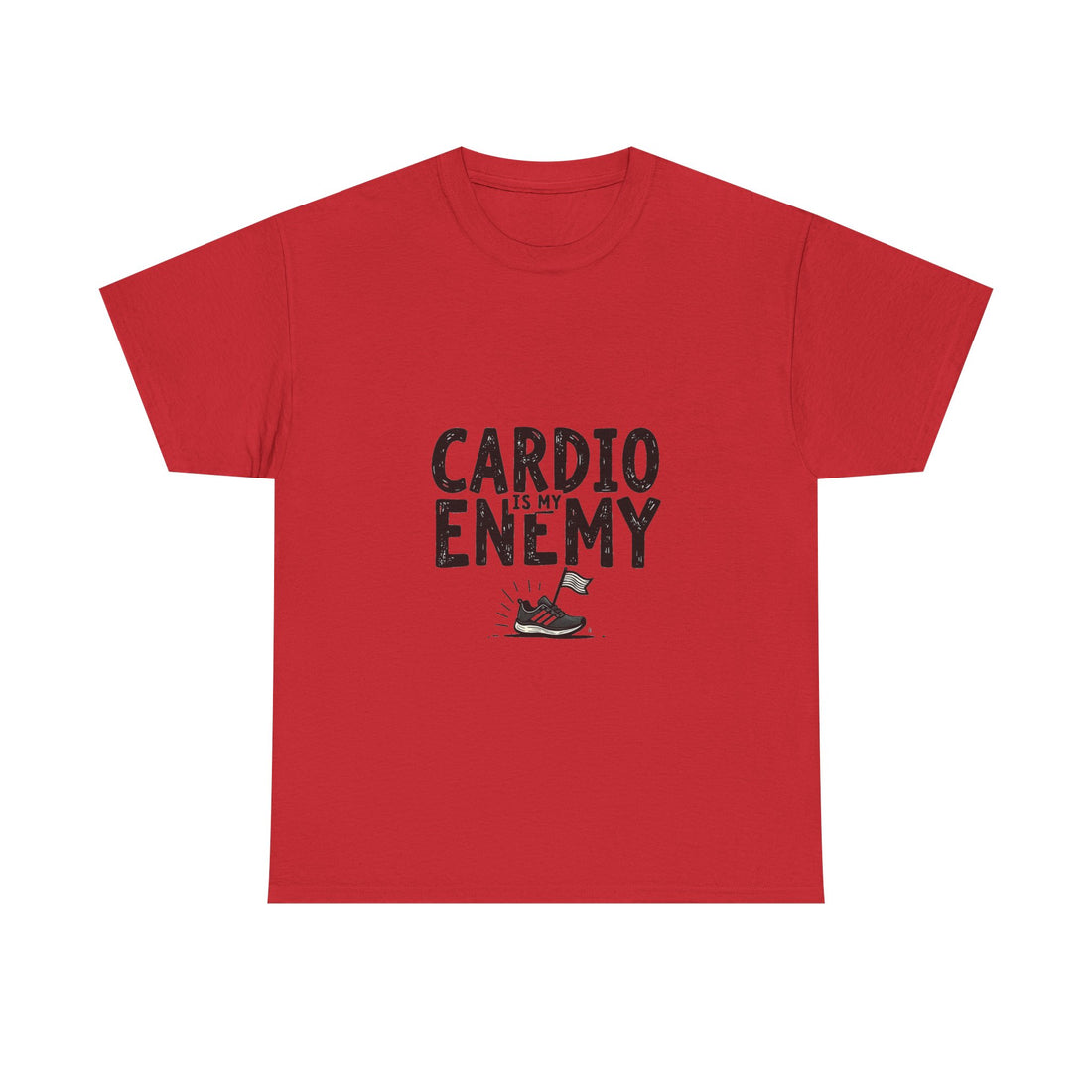 'Cardio Is My Enemy' Funny Fitness T-Shirt for Gym Lovers