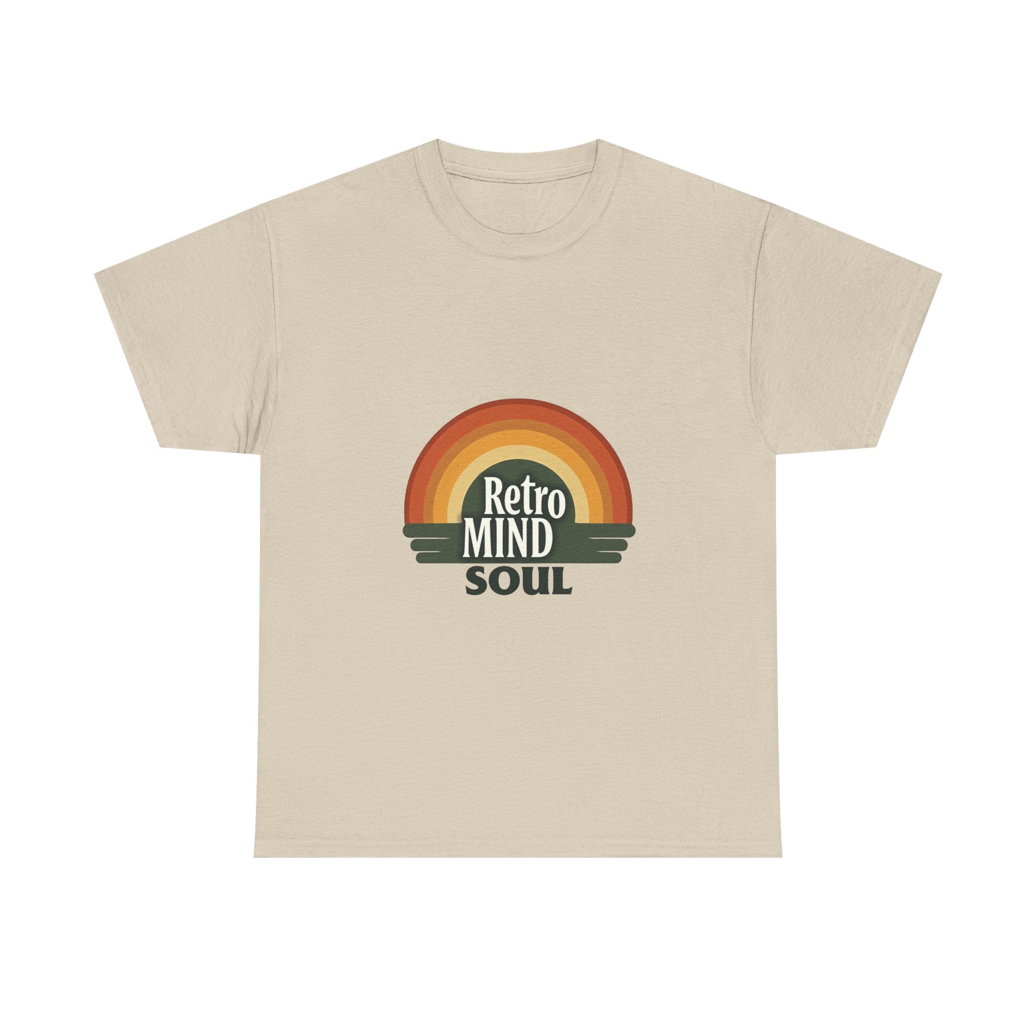 'Retro Mind Soul'  - Vintage Rainbow Graphic T-Shirt