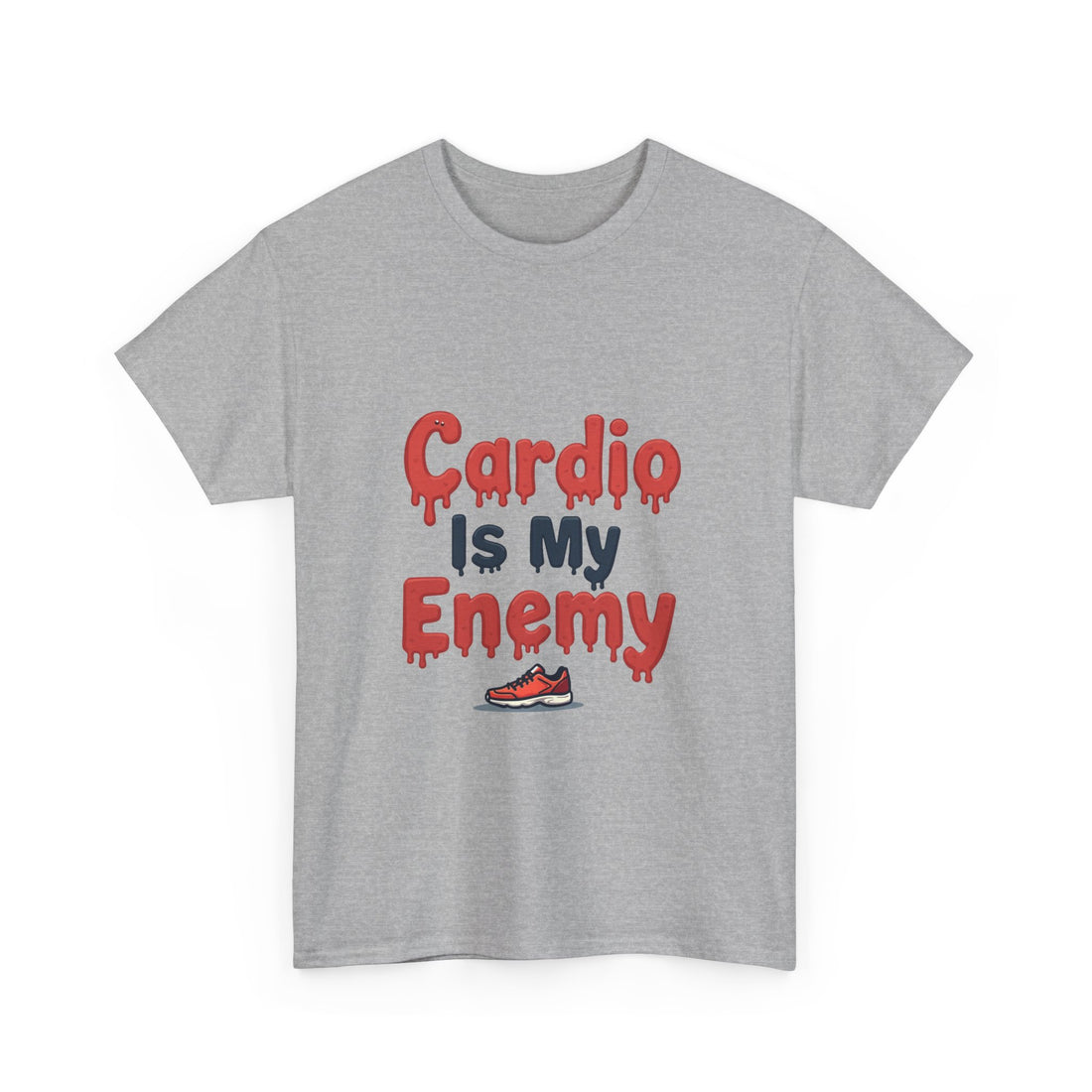 'Cardio Is My Enemy' Funny Gym Workout T-Shirt for Fitness Haters
