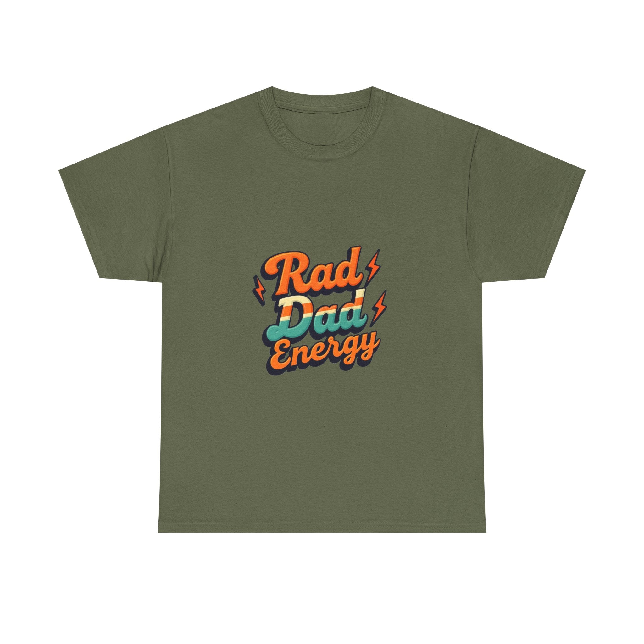 'Rad Dad Energy' Retro Lightning Fathers Day T-Shirt
