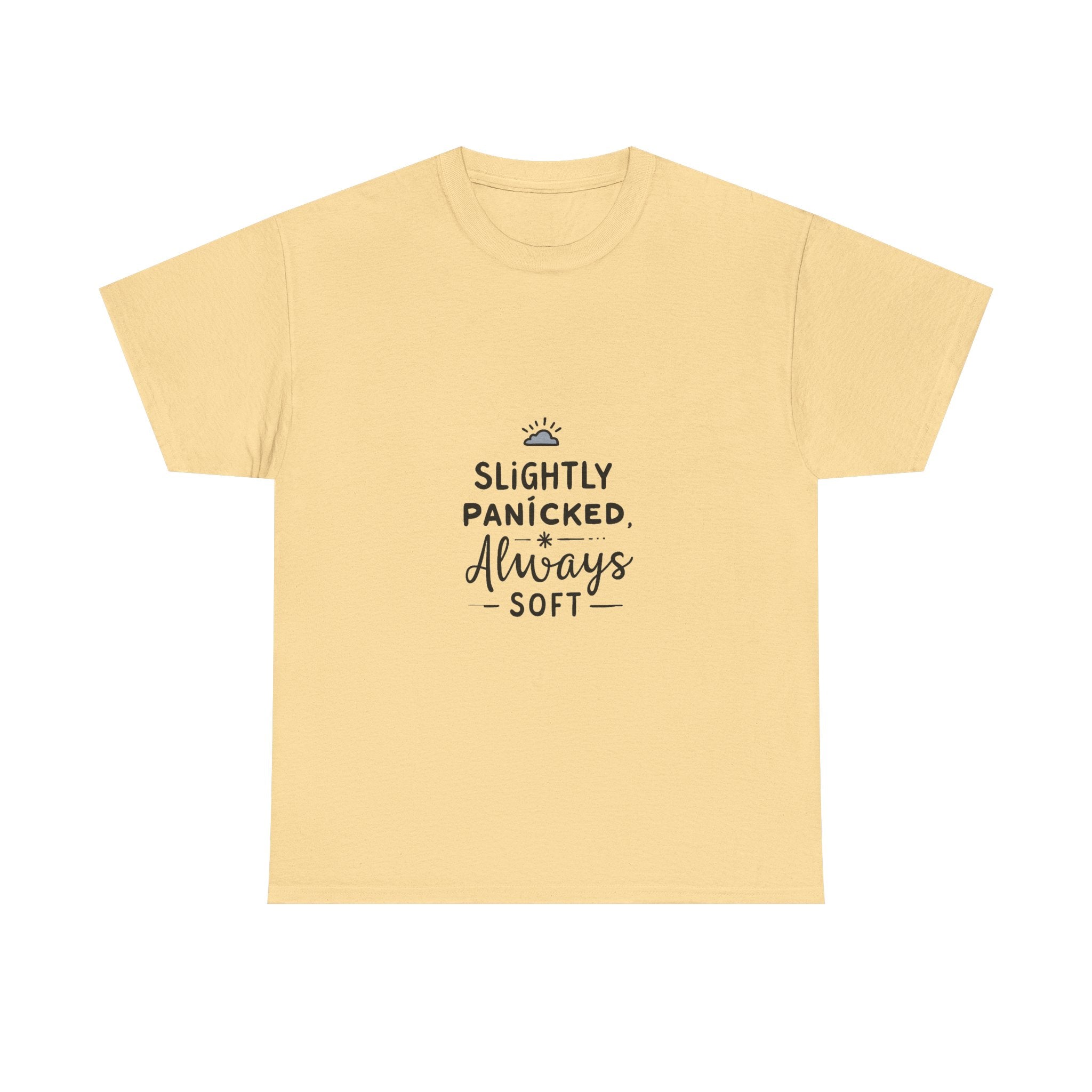 “Slightly Panicked, Always Soft” Minimalist Graphic T-Shirt
