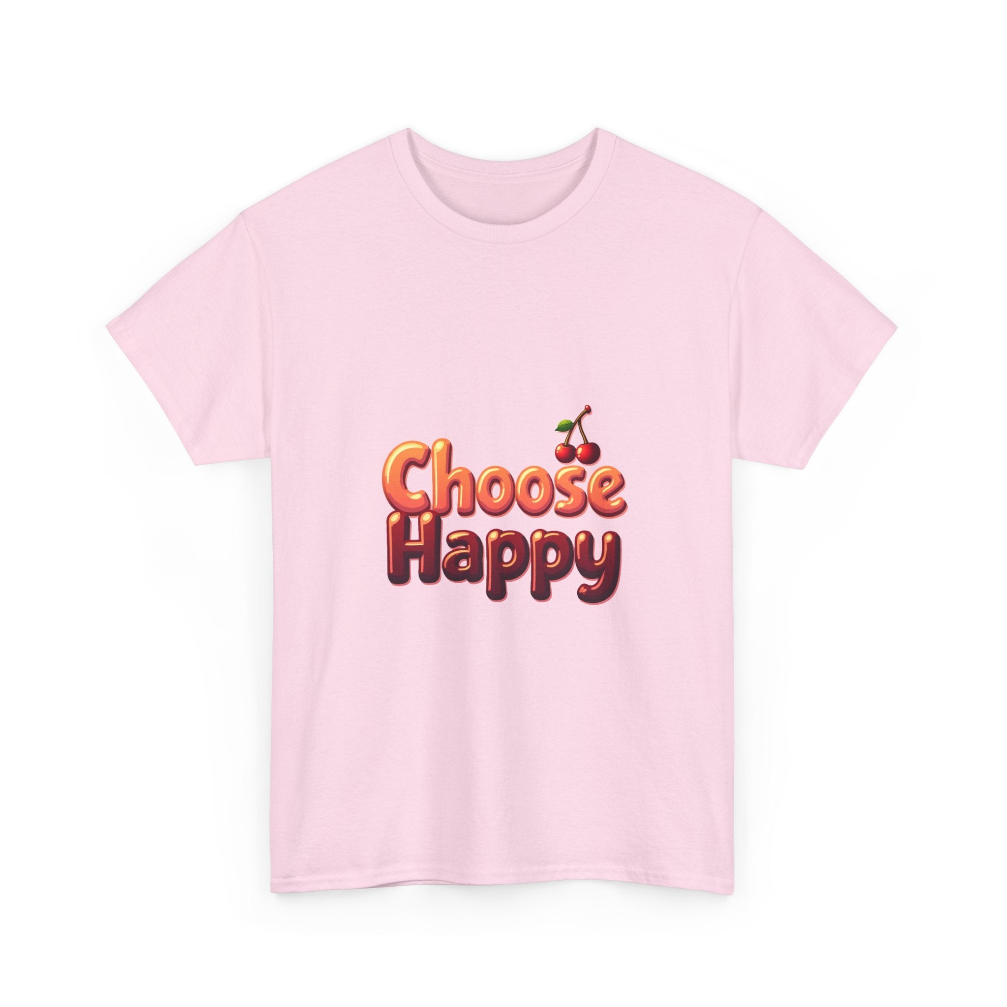 'Choose Happy' Retro Cherry Positive Vibe T-Shirt